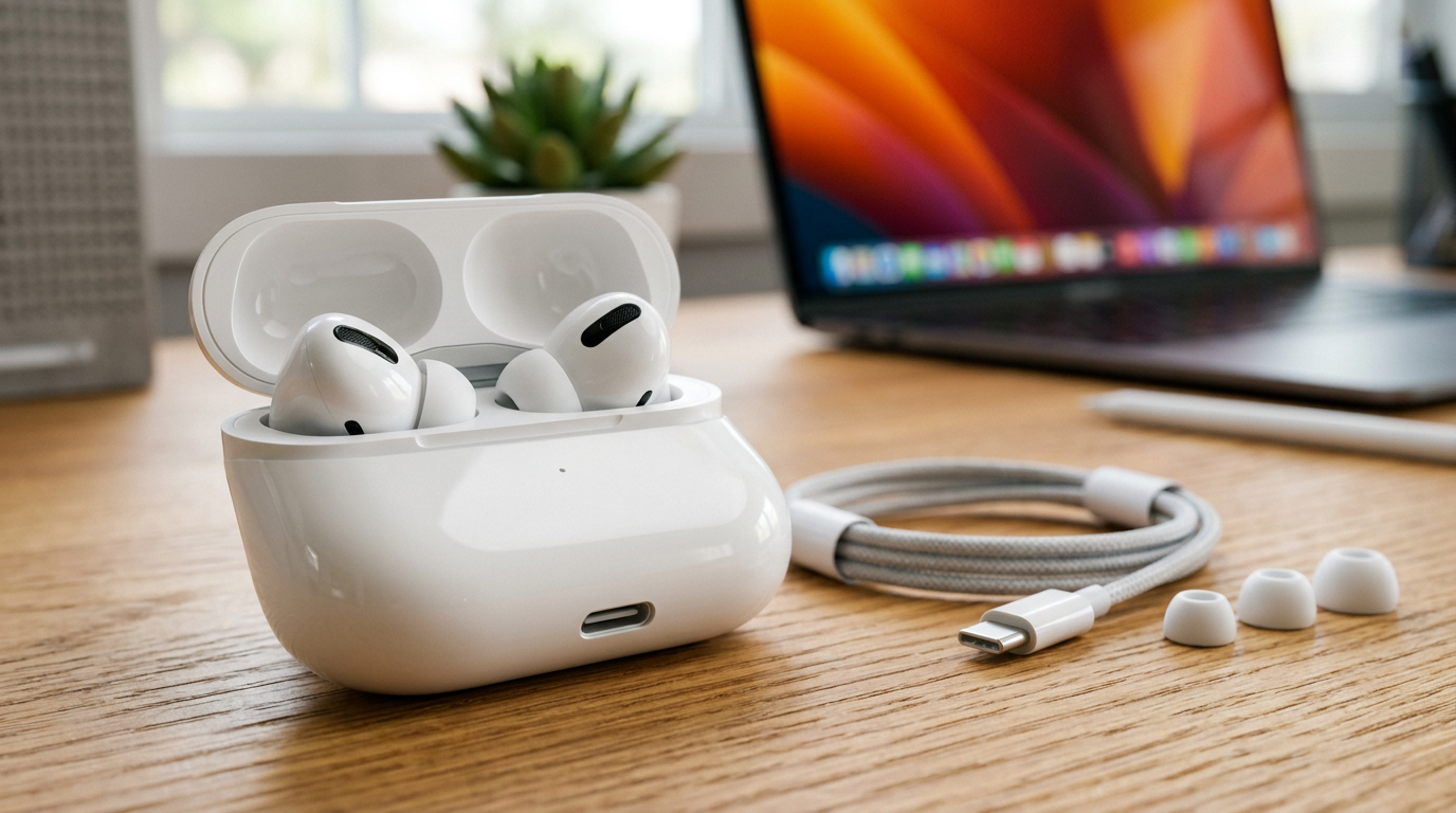 אוזניות AirPods Pro דור 2 עם חיבור USB-C